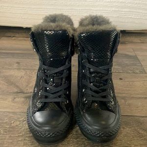 Platform Converse sequined black